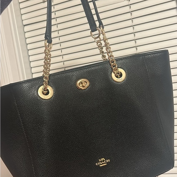 Coach Handbags - Coach Black Leather Tote Bag